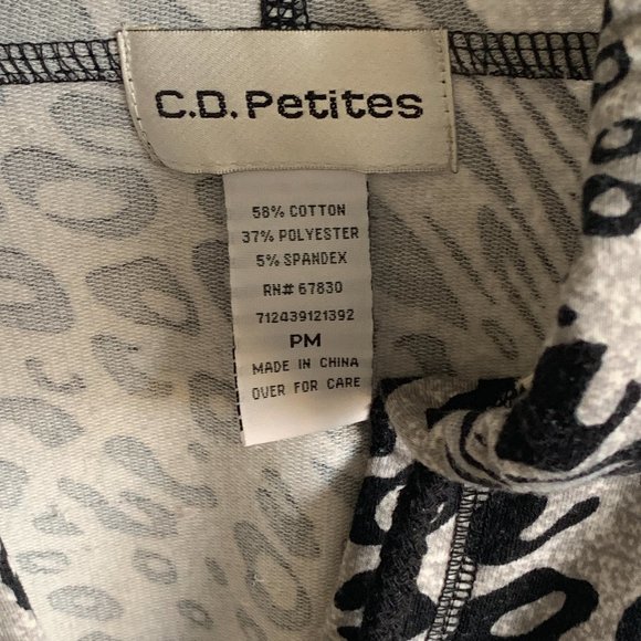 sz PM C D PETITES gray animal print pullover hoodie, CD petites, C.D. - Picture 4 of 7